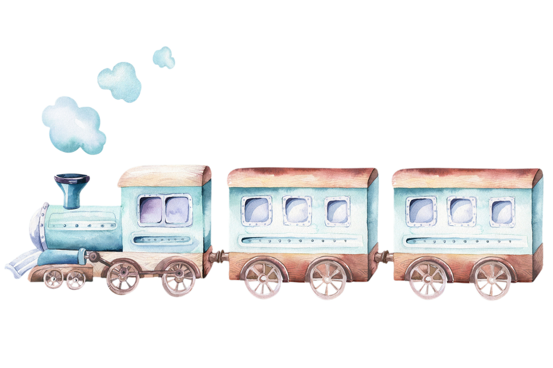 Enkeltseng Luk 140x70 med kunstværk - Tog