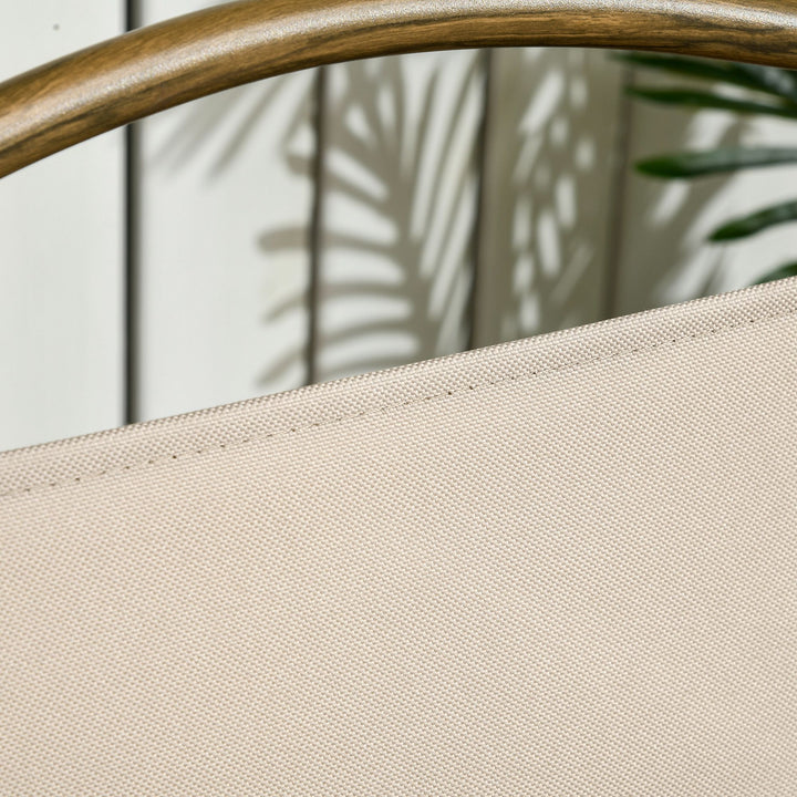 Campingstole, 2 x strandstole, foldbare, stål, trælook, khaki