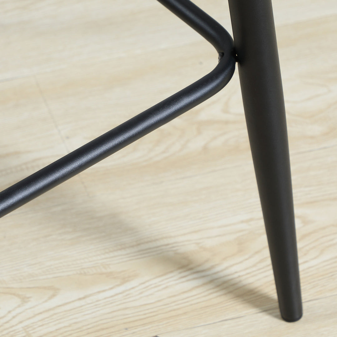 Sæt med 2 barstole med fodstøtte i retrodesign 42 cm x 47 cm x 105 cm grå