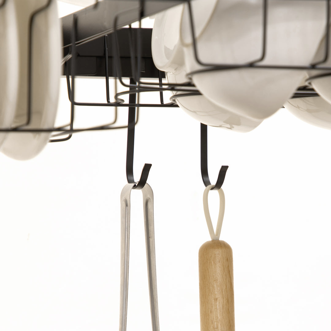 Opvaskestativ, modulær metalopvaskeholder, holder op til 26 kg, sort