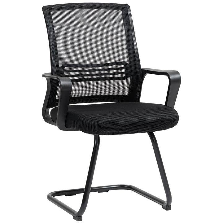 Ergonomisk stol, netstof, skum, metalben, medebase, sort