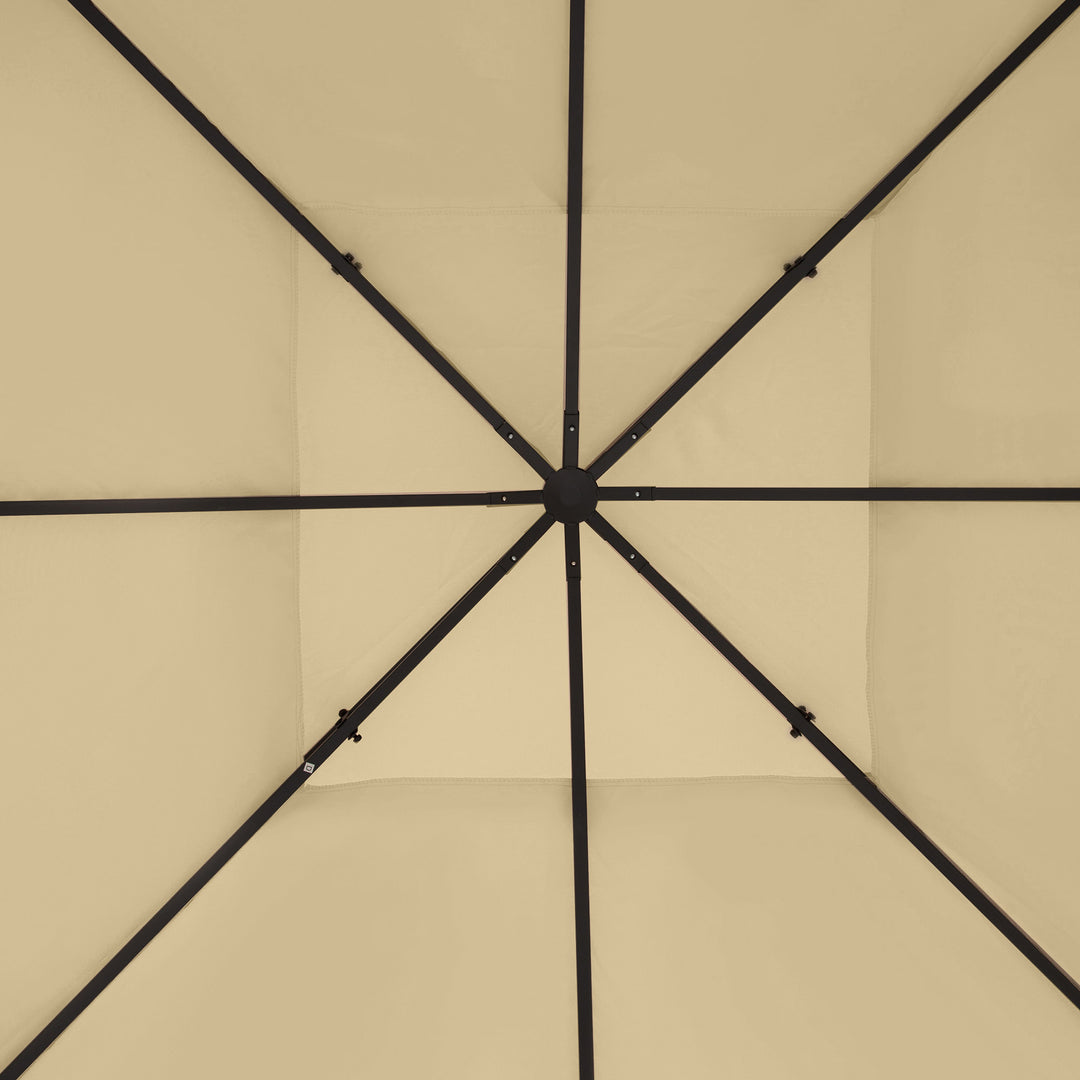 Udskiftningstag til 3 x 4 m pavillon, vandafvisende, dobbelttag pavillontag, beige