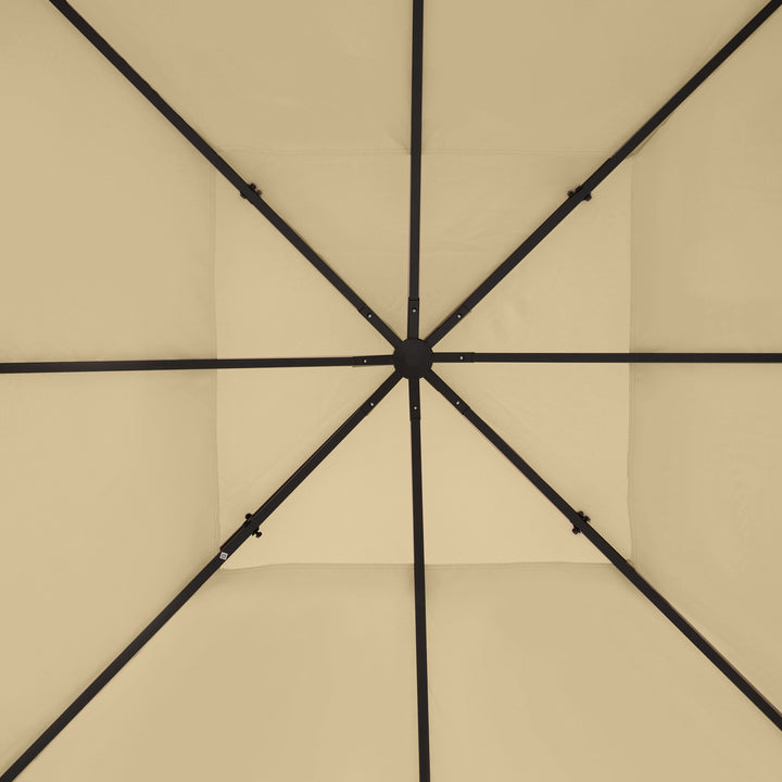 Udskiftningstag til 3 x 4 m pavillon, vandafvisende, dobbelttag pavillontag, beige
