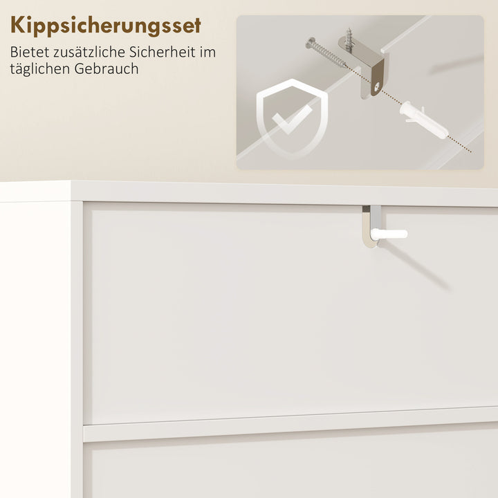 Badeværelsesskab, kommode til stuer, softclose-døre, 2 åbne hylder, MDF, hvid