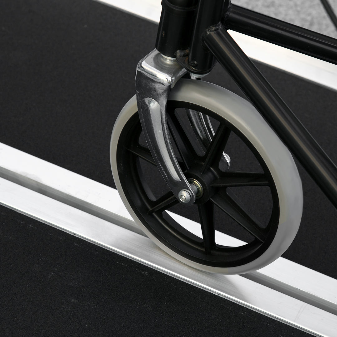 Kørestolsrampe, kørestole, rollatorer, sammenklappelig, aluminium, 270 kg lastkapacitet, sort, 91 x 72 x 5 cm