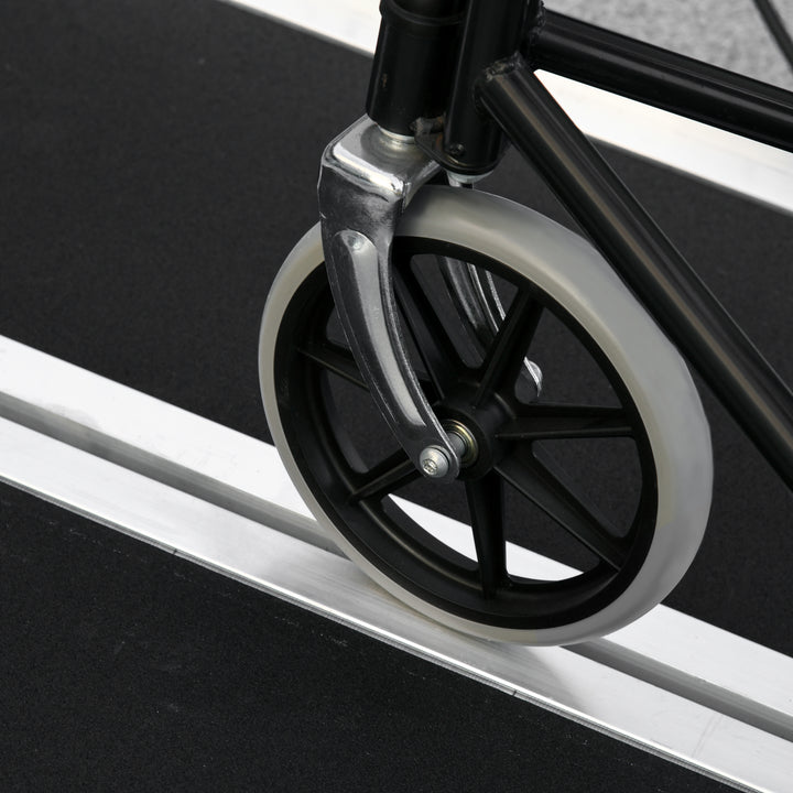 Kørestolsrampe, kørestole, rollatorer, sammenklappelig, aluminium, 270 kg lastkapacitet, sort, 91 x 72 x 5 cm