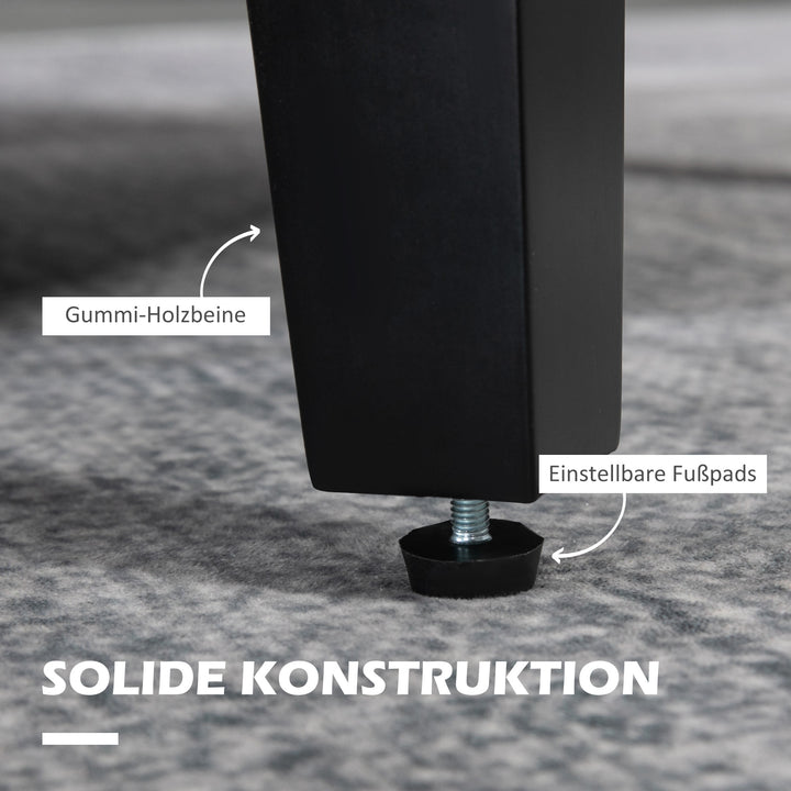 Enkelt lænestol, lænestol, polstret lænestol med træfødder, stof med linnedlook, 66 x 72 x 74 cm, cremehvid