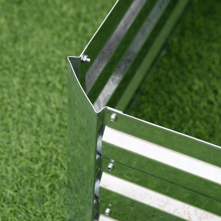 Højbed lavet af galvaniseret stål havebed plantekasse til haven blomsterpotte sølv 120 x 90 x 30 cm