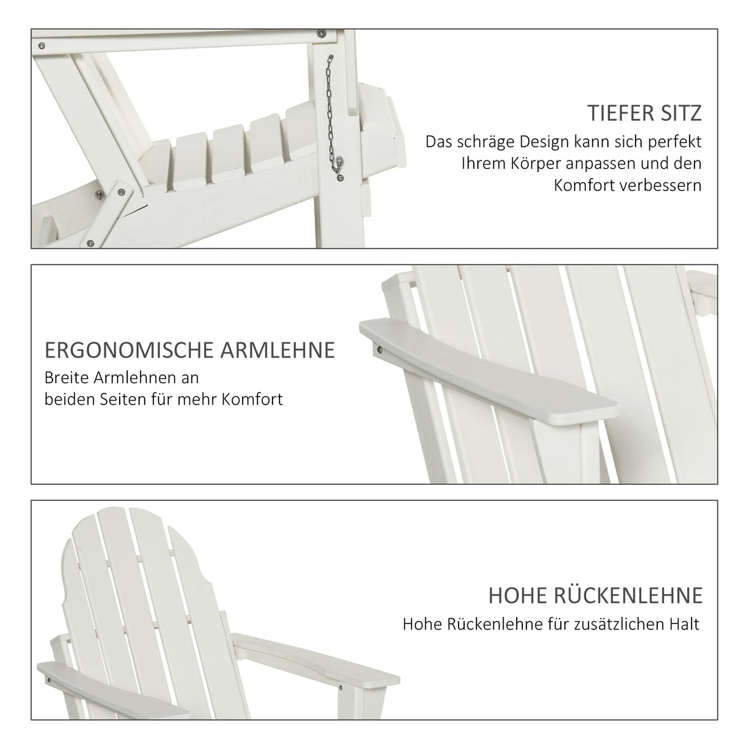 Havestol, klapstol, ergonomisk design, vejrbestandig, plastik, hvid, 75 x 87 x 93 cm