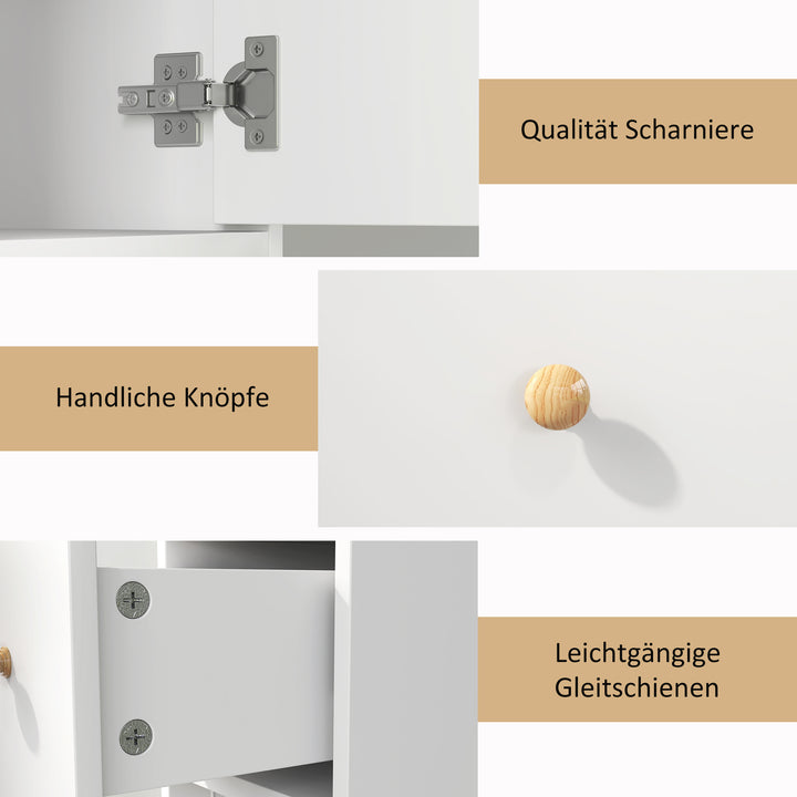 Badeværelsesskab, højt og slankt, åbne og lukkede rum, hvid