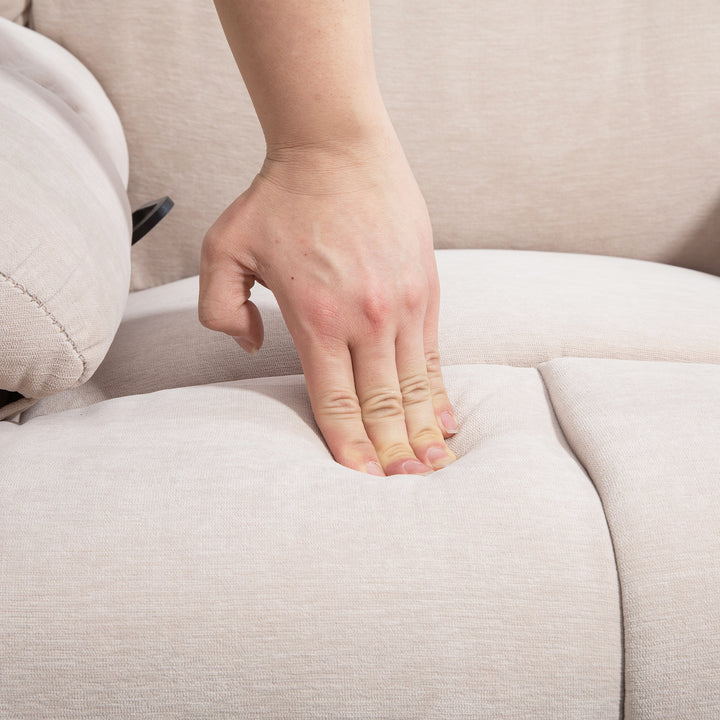 Massagestol med varme- og lænefunktion, drejelig, op til 150 kg, metalstel, 98 x 90 x 98 cm, beige