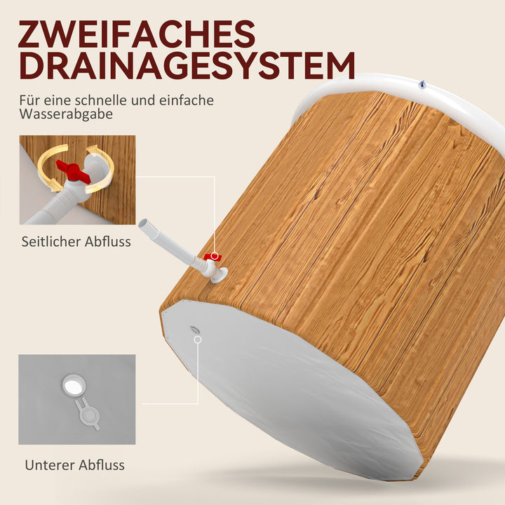 Isbad, 300 liters oppusteligt isbad til muskelafslapning med låg, bæretaske, luftpumpe, brun