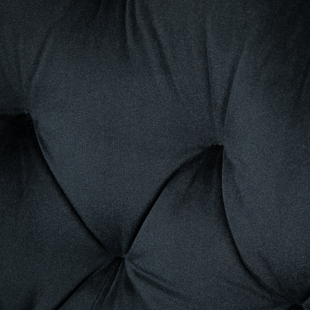 Kontorstol, drejestol, højdejusterbar chefstol, skrivebordsstol, lænestol, kontor, fløjlsblød polyester, sort, 60 x 61 x 81-91 cm