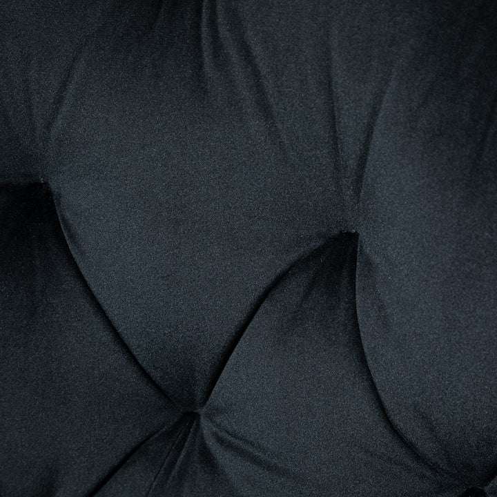 Kontorstol, drejestol, højdejusterbar chefstol, skrivebordsstol, lænestol, kontor, fløjlsblød polyester, sort, 60 x 61 x 81-91 cm