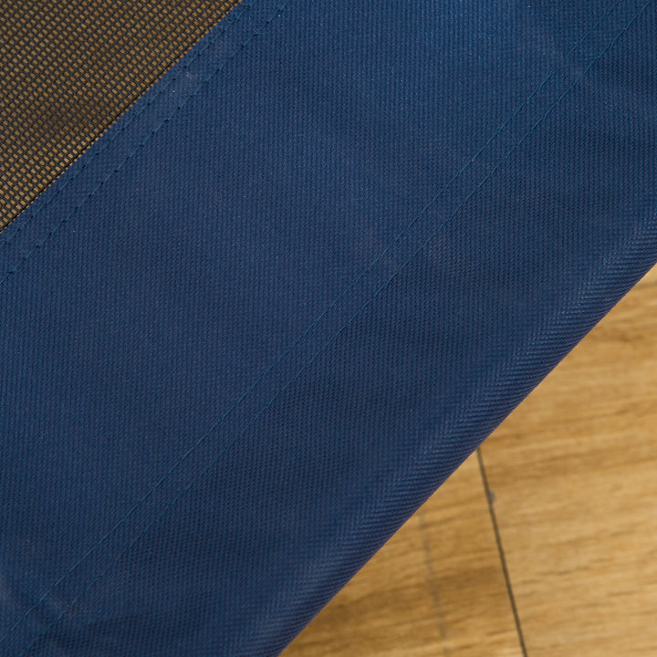 Hundeseng udendørs katteseng kæledyrsseng soveplads stål 600d oxfordstof blå 76 x 61 x 18 cm