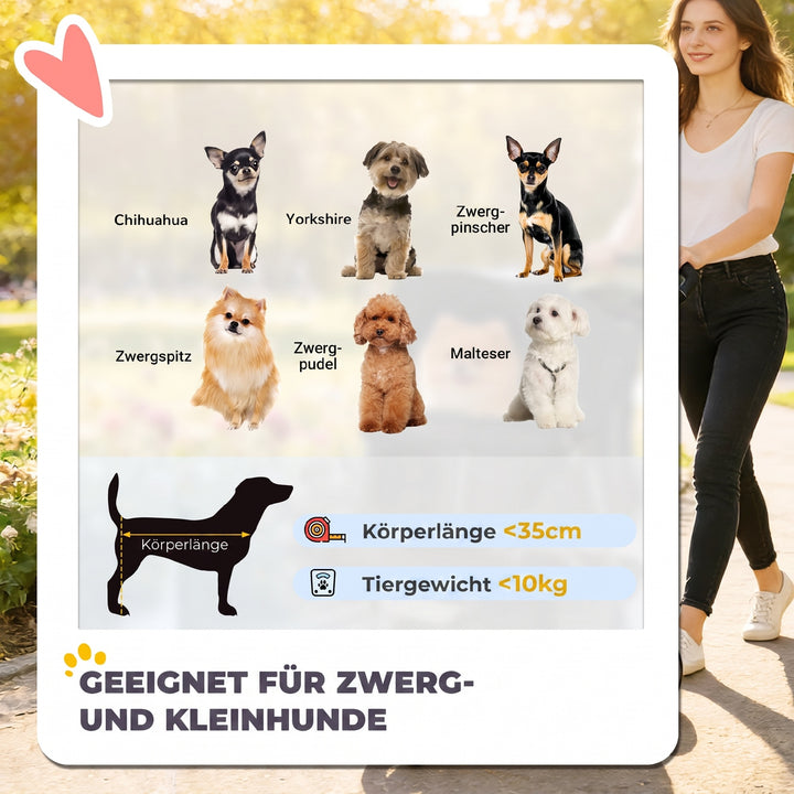 Sammenklappelig hundevogn/klapvogn med opbevaringskurv, hynde, netvindue og kopholder til små hunde op til 10 kg, sort