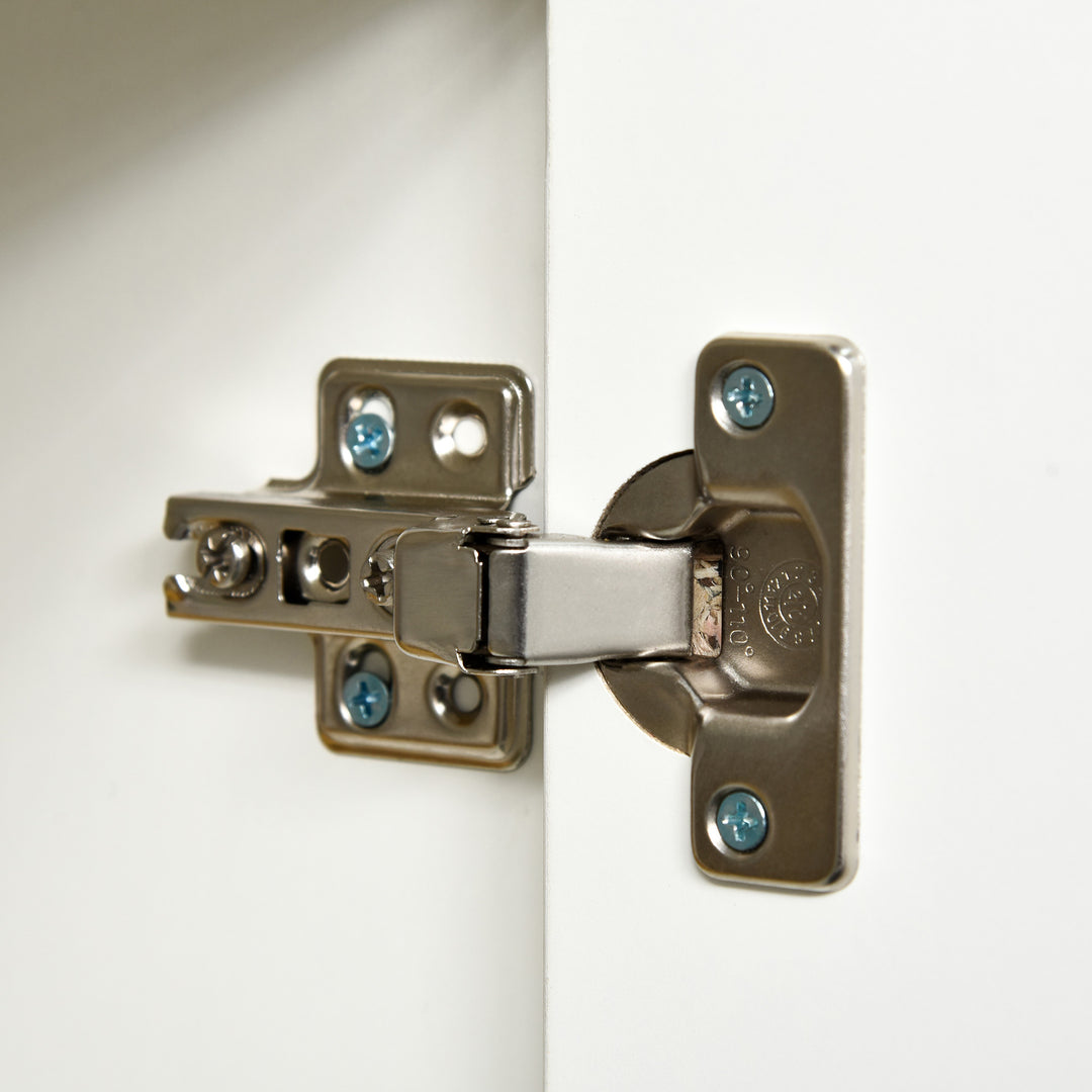 Skænk med skuffer, 2 skuffer, trykknaplukning, 117 cm x 36 cm x 74 cm, hvid