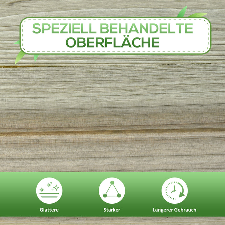 Højbed, hævet træplantekasse med bundhylde, robust konstruktion, drænhuller, 91l x 51b x 76h cm, grøn