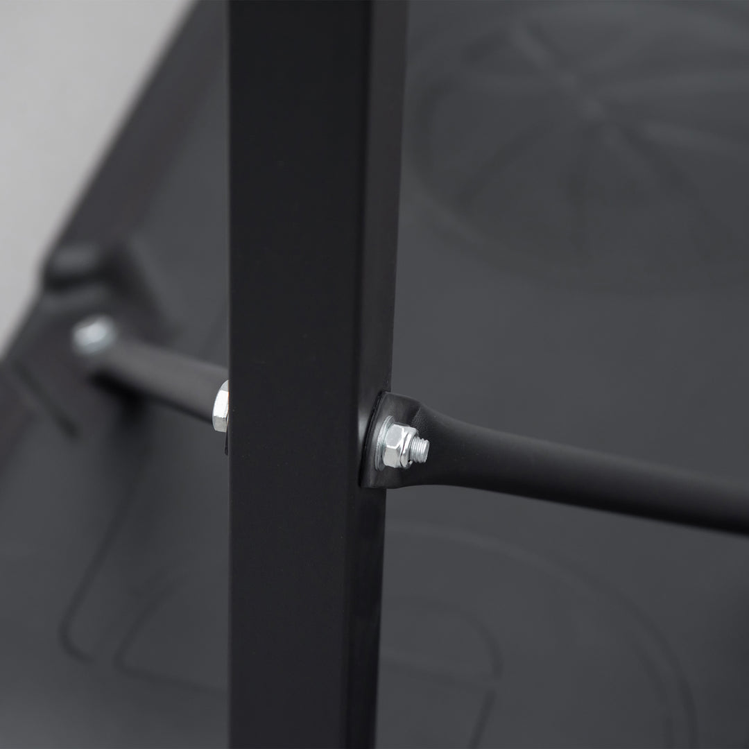 Basketballkurv, højdejusterbar, fyldbar bund, meget stabil, sort, 131 x 49 x 195-250 cm