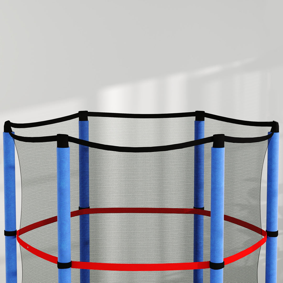 Børnetrampolin, sikkerhedsnet, gummiophæng, op til 45 kg, stålramme, 140x160cm, farverig