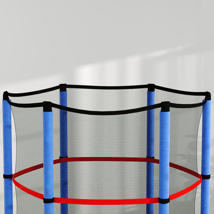 Børnetrampolin, sikkerhedsnet, gummiophæng, op til 45 kg, stålramme, 140x160cm, farverig