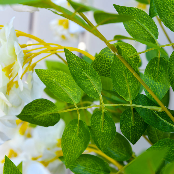 Kunstig blåregn stor 165 cm kunstig plante, kunstige plastikplanter kunstige blomster i potte, falsk plante som ægte til kontor stue soveværelse moderne dekoration gave
