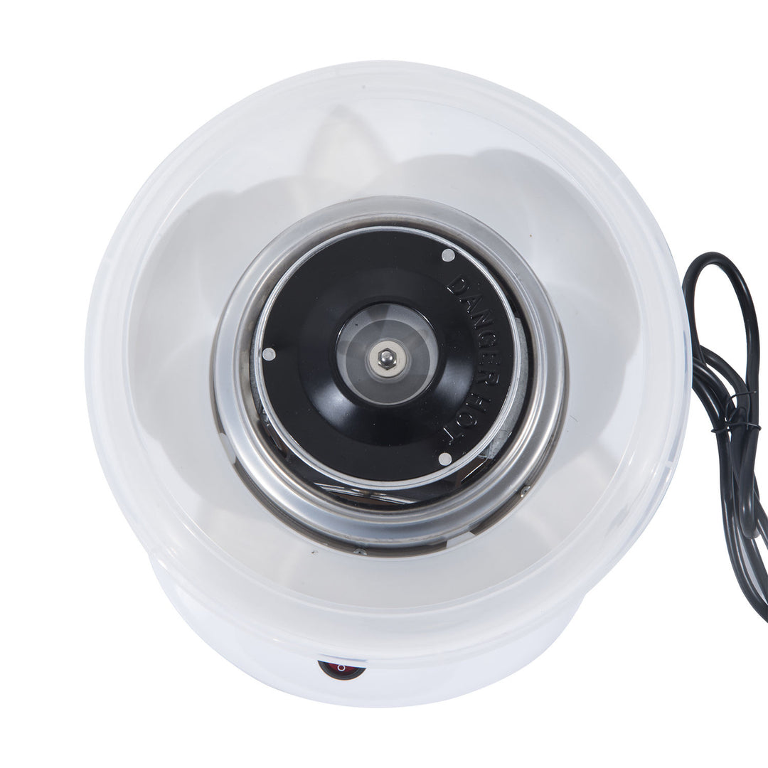 Candyflossmaskine, brugervenlig candyflossmaskine, til voksne og børn, rustfrit stål, pp, hvid