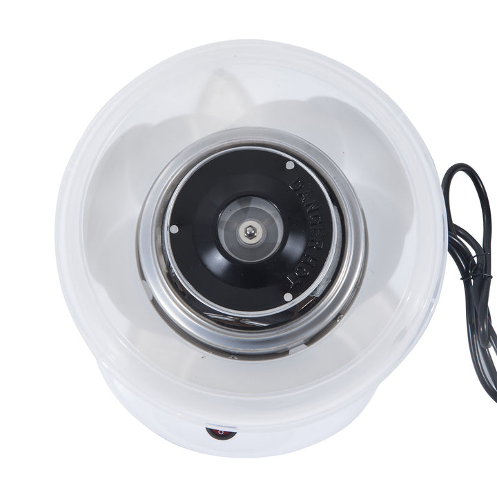 Candyflossmaskine, brugervenlig candyflossmaskine, til voksne og børn, rustfrit stål, pp, hvid