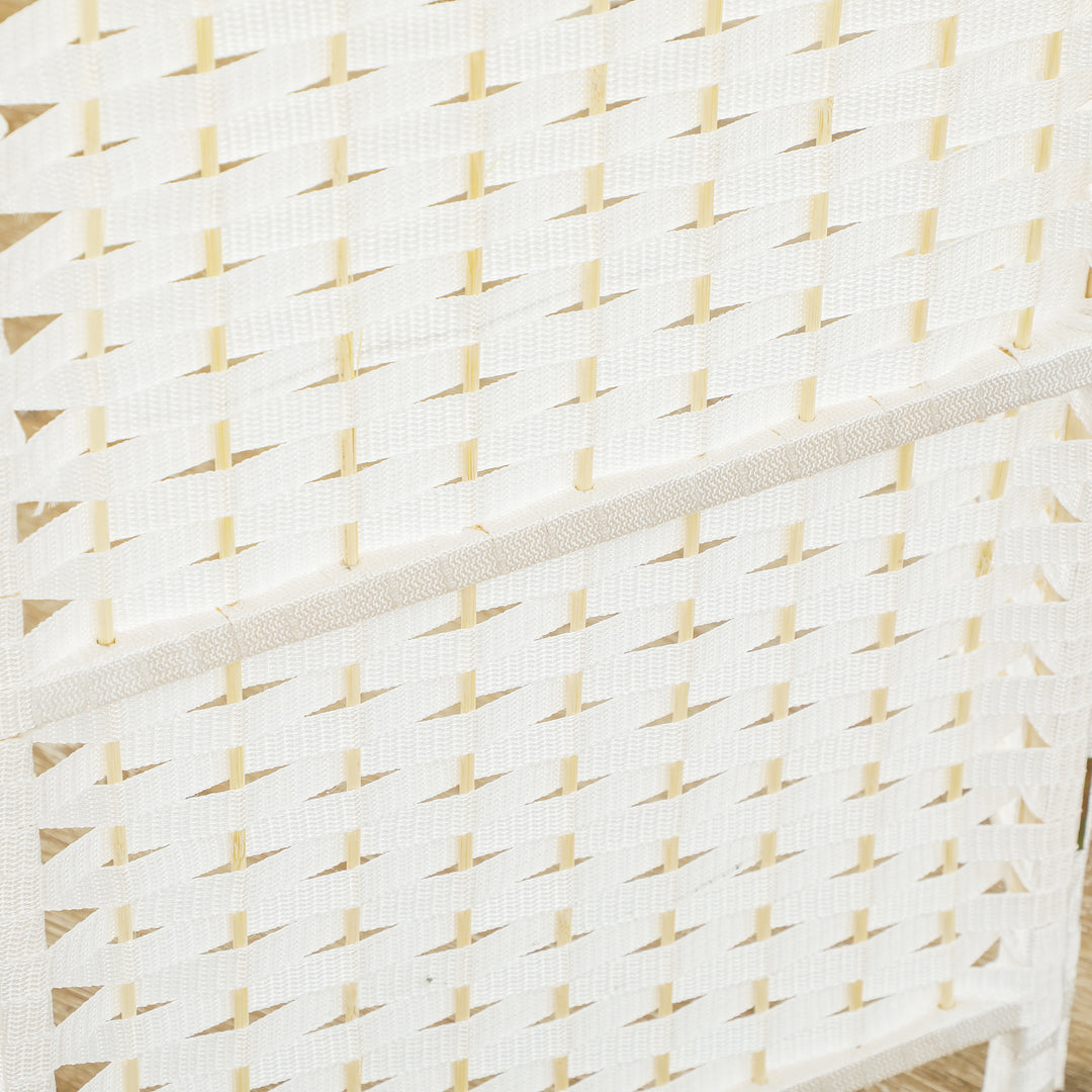 6-Panels rumdeler, foldbar skærm, skærm til stue, soveværelse, hjemmekontor, hvid