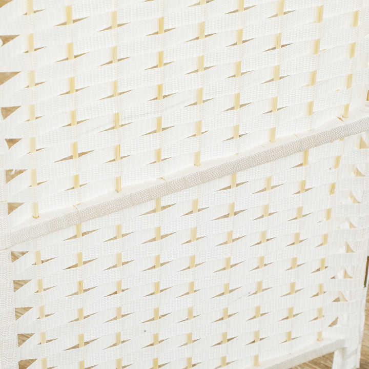 6-Panels rumdeler, foldbar skærm, skærm til stue, soveværelse, hjemmekontor, hvid