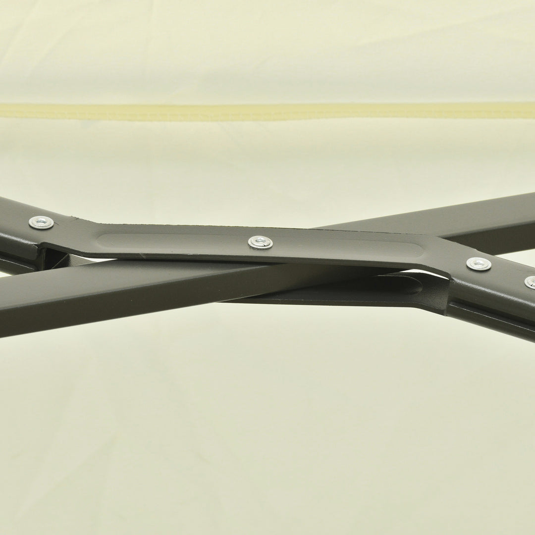 Dobbelt parasol hængeparasol dobbelt parasol med håndsving justerbar haveparasol solbeskyttelse metal cremehvid 440 x 270 x 250 cm