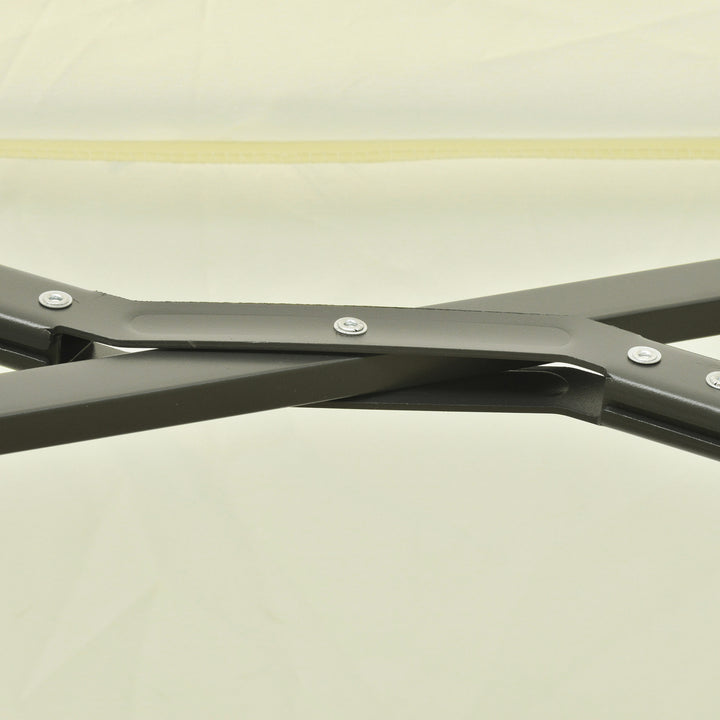 Dobbelt parasol hængeparasol dobbelt parasol med håndsving justerbar haveparasol solbeskyttelse metal cremehvid 440 x 270 x 250 cm