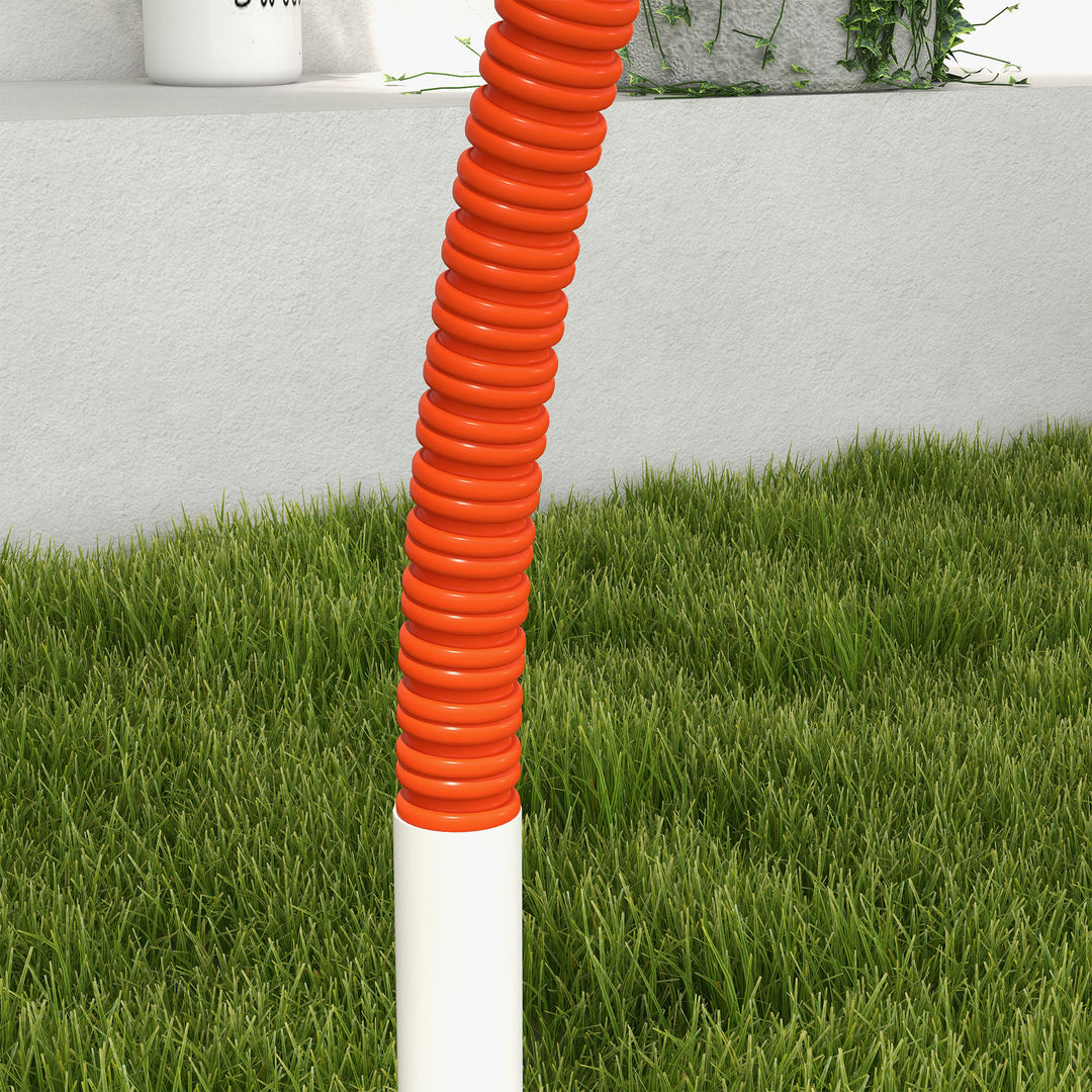 Agilitysæt til hunde, 4 dele, inklusive bæretaske, plastik, 89x69x99 cm, hvid+orange