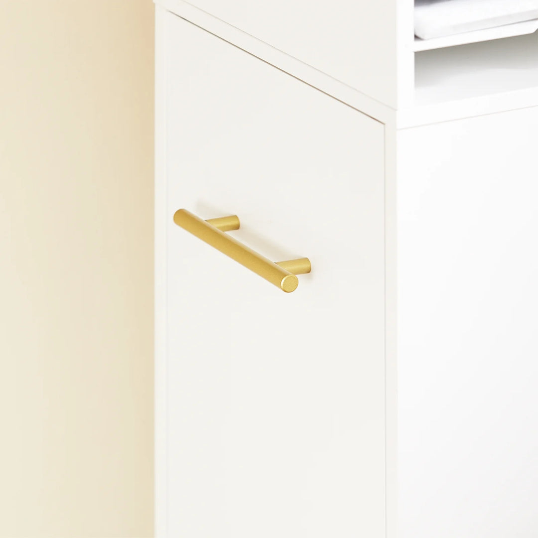 Kontorskab med hylder og 1 udtrækkelig skuffe, 60 x 33 x 100 cm, hvid