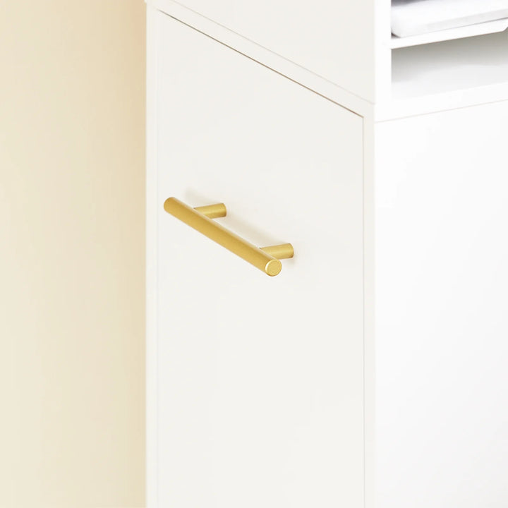 Kontorskab med hylder og 1 udtrækkelig skuffe, 60 x 33 x 100 cm, hvid