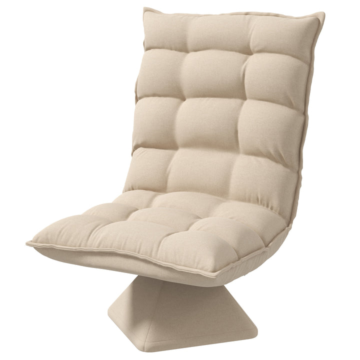 Hvilestol med drejefunktion, linnedlook, 62 cm x 70 cm x 95 cm, beige
