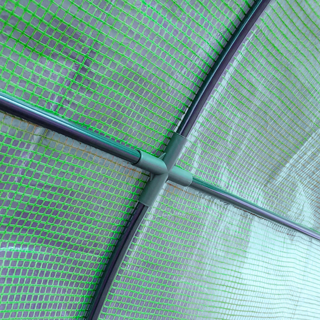 Polytunnel tomatdrivhus med netvindue, drivhus med rulleporte, dyrkehus med uv-beskyttelse, grøn, 200 x 100 x 215 cm