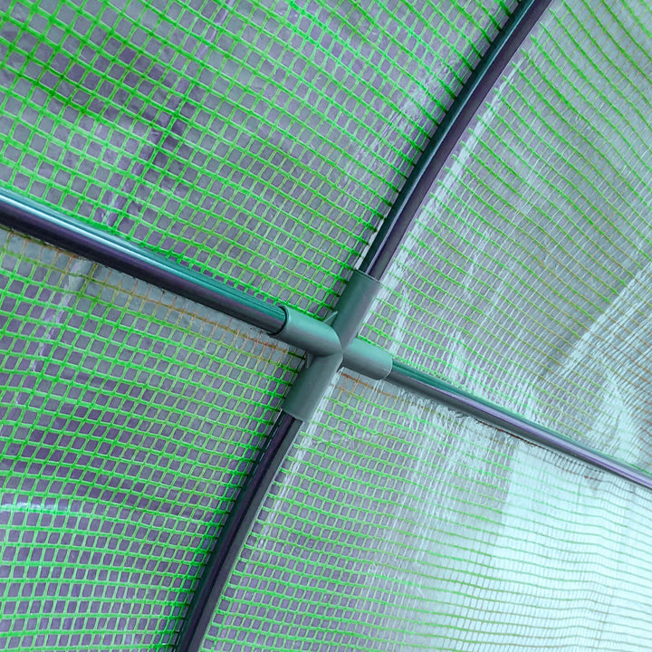 Polytunnel tomatdrivhus med netvindue, drivhus med rulleporte, dyrkehus med uv-beskyttelse, grøn, 200 x 100 x 215 cm