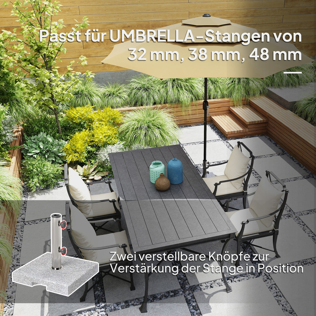 Granit parasolfod, 21 kg, firkantet parasolholder, parasolvægt til parasoller 32/38/48 mm