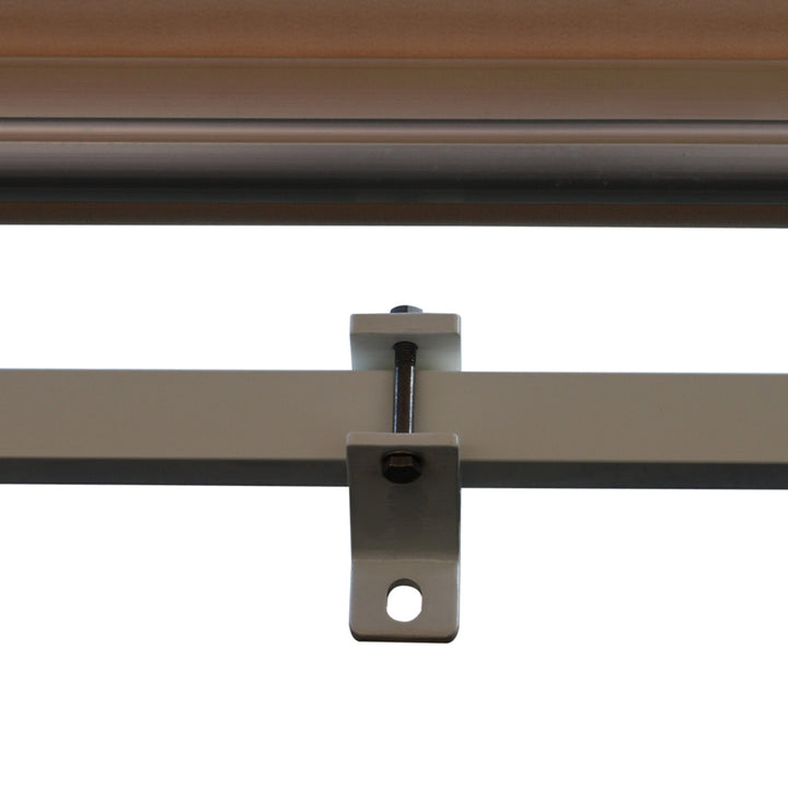 Markise med leddelt arm, justerbar klemme, terrassemarkise, 3,95 x 3 m solafskærmning med håndsving, balkonmarkise, beige