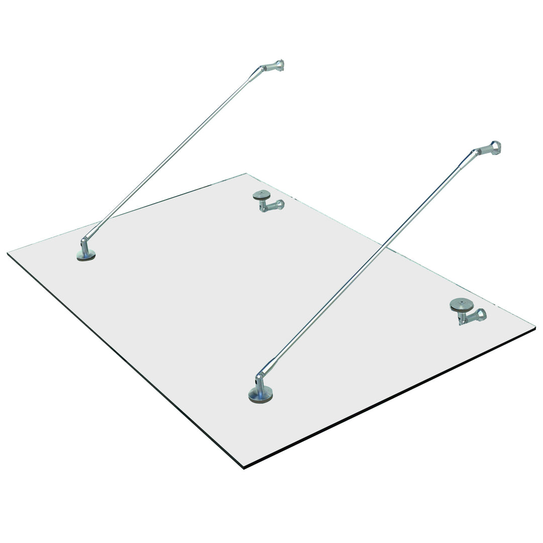 Baldakin dørbaldakin, hærdet glas, 304 rustfrit stål klar glas 150 x 90 cm