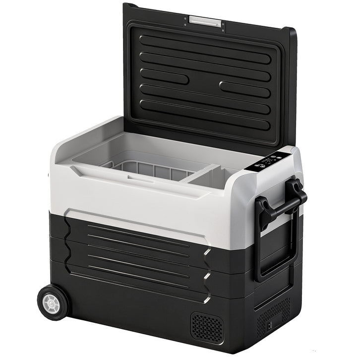 Kompressorkøler 50L -20℃-20℃ elektrisk køletaske med dobbeltzone temperaturkontrol APP LED batteribeskyttelse foldehåndtag