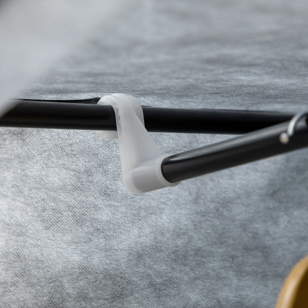 Stofgarderobe, opbevaringsløsning, 6 hylder, 1 bøjlestang, mørkegrå