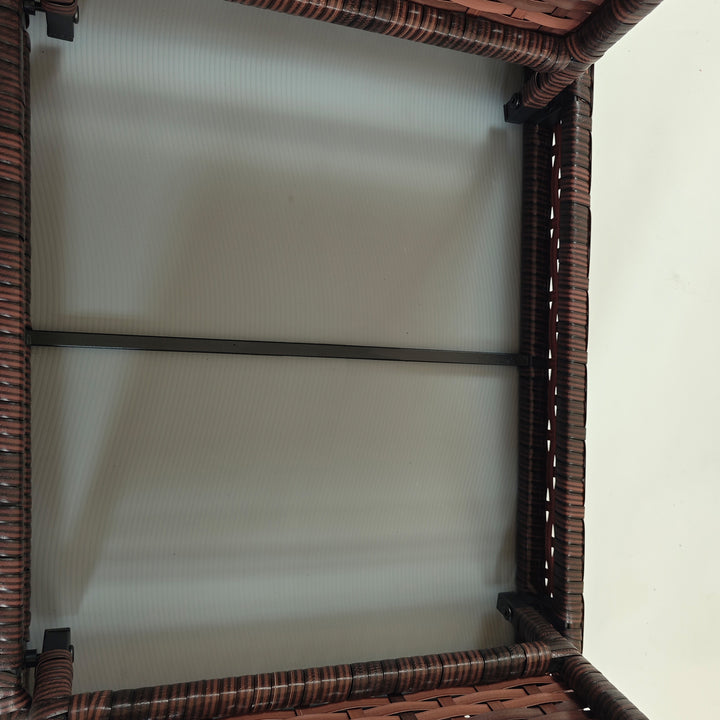 Havebord, udendørs sofabord, udendørs sidebord, PE-rattan, vejrbestandig, 60 cm x 41 cm x 41 cm, brun