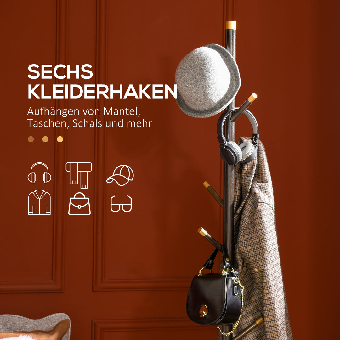 Stumtjener i bambus, 6 knager, valnøddebrun