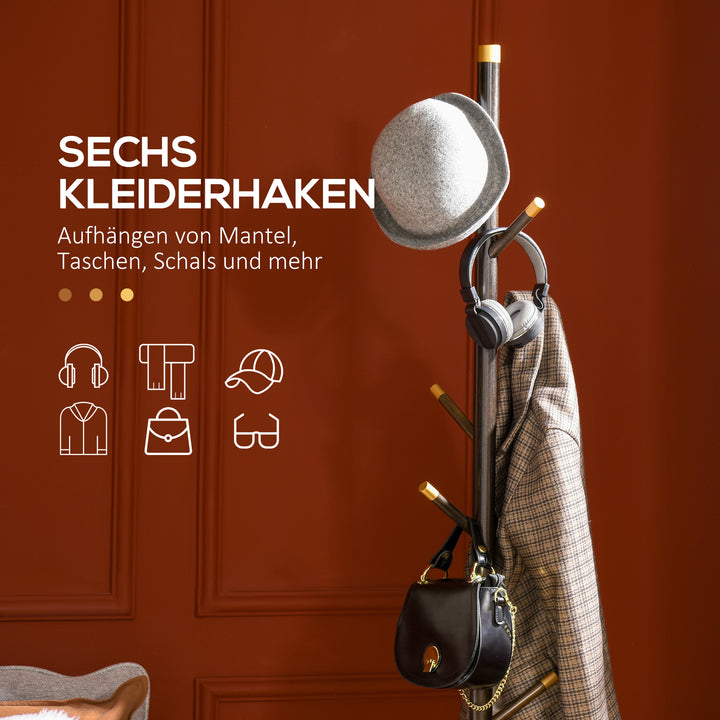 Stumtjener i bambus, 6 knager, valnøddebrun