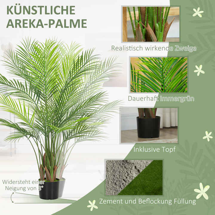 Kunstig palme stor 120cm kunstig plante, plastik kunstige planter i potte til stue kontor