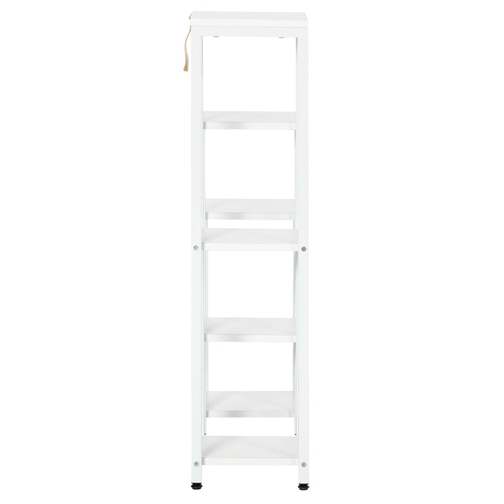 Blomsterstativ, plantestativ, 7 etager, til indendørs og udendørs brug, stål, hvid, 65 x 23 x 94,5 cm