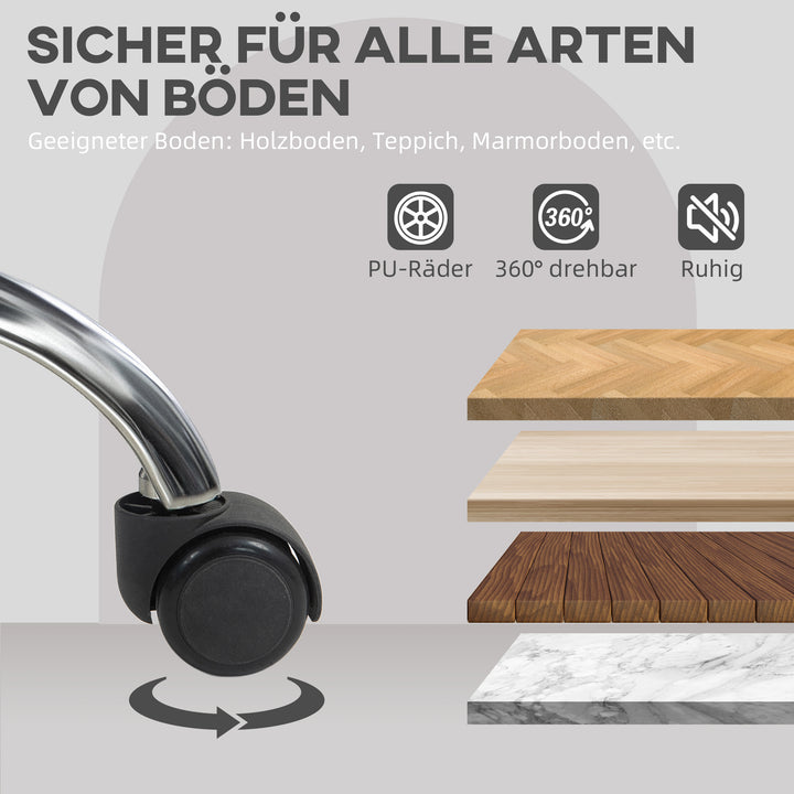 Hjemmekontorstol, ergonomisk skrivebordsstol med vippefunktion, teddy velvet look, 56 x 61 x 86 cm, grå