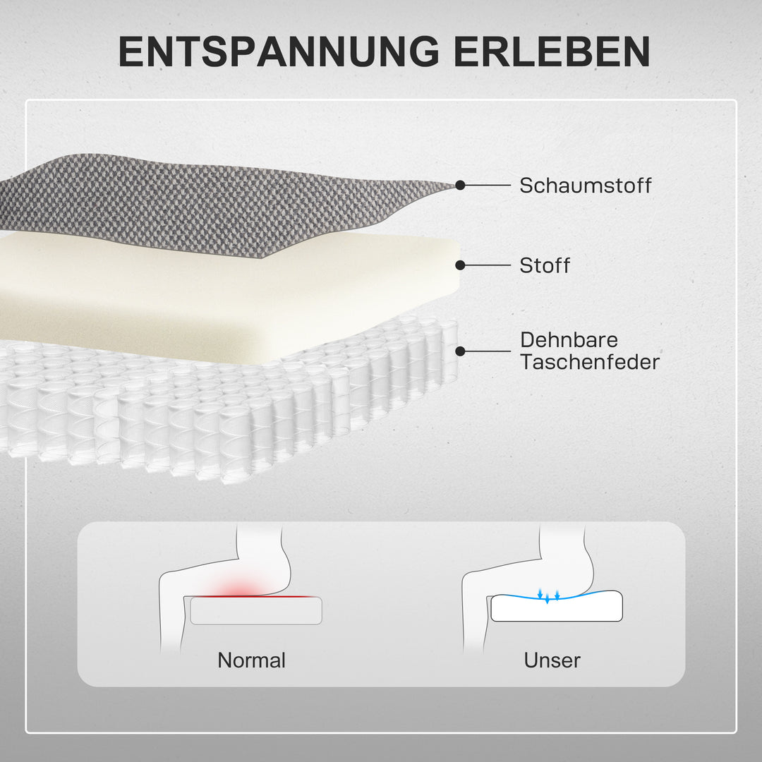 Powerlift-stol, massagestol med varmefunktion, polstret stol med fodstøtte, sidelomme, stofbetræk, mørkegrå